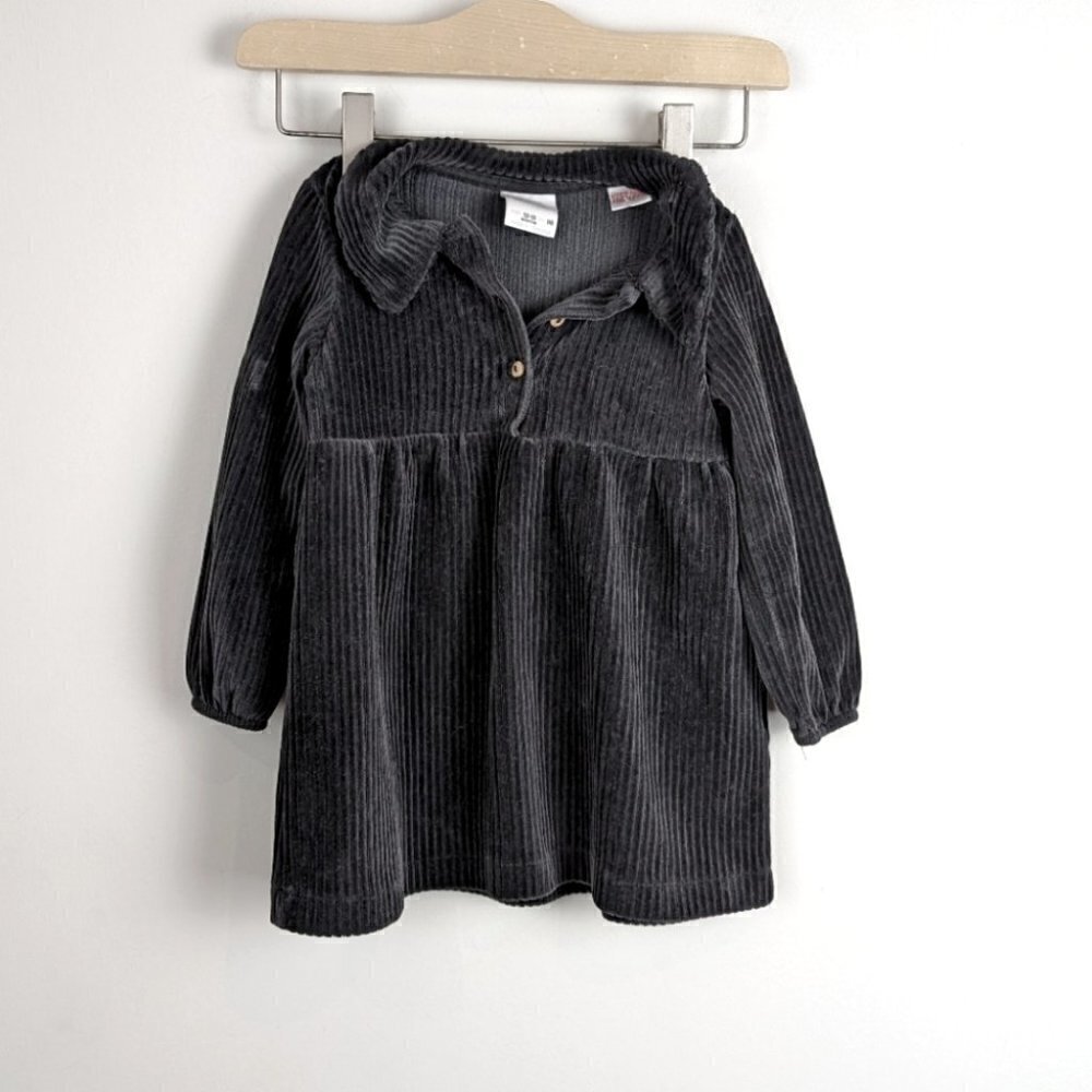 Zara baby chenille black soft long sleeve dress
